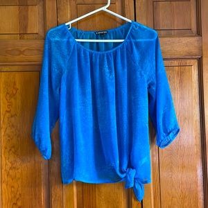 Express sheer tie front blouse size XS